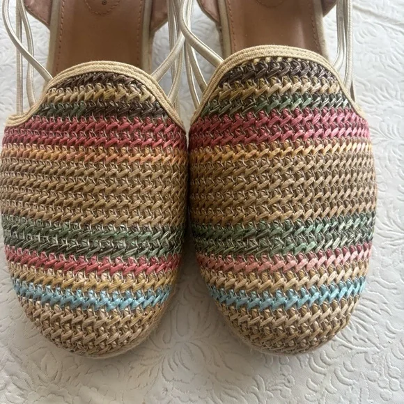 Comfortview Multicolor Braided Clea Espadrille Wedge Sandal, Size 10.5 Wide - Picture 5 of 16